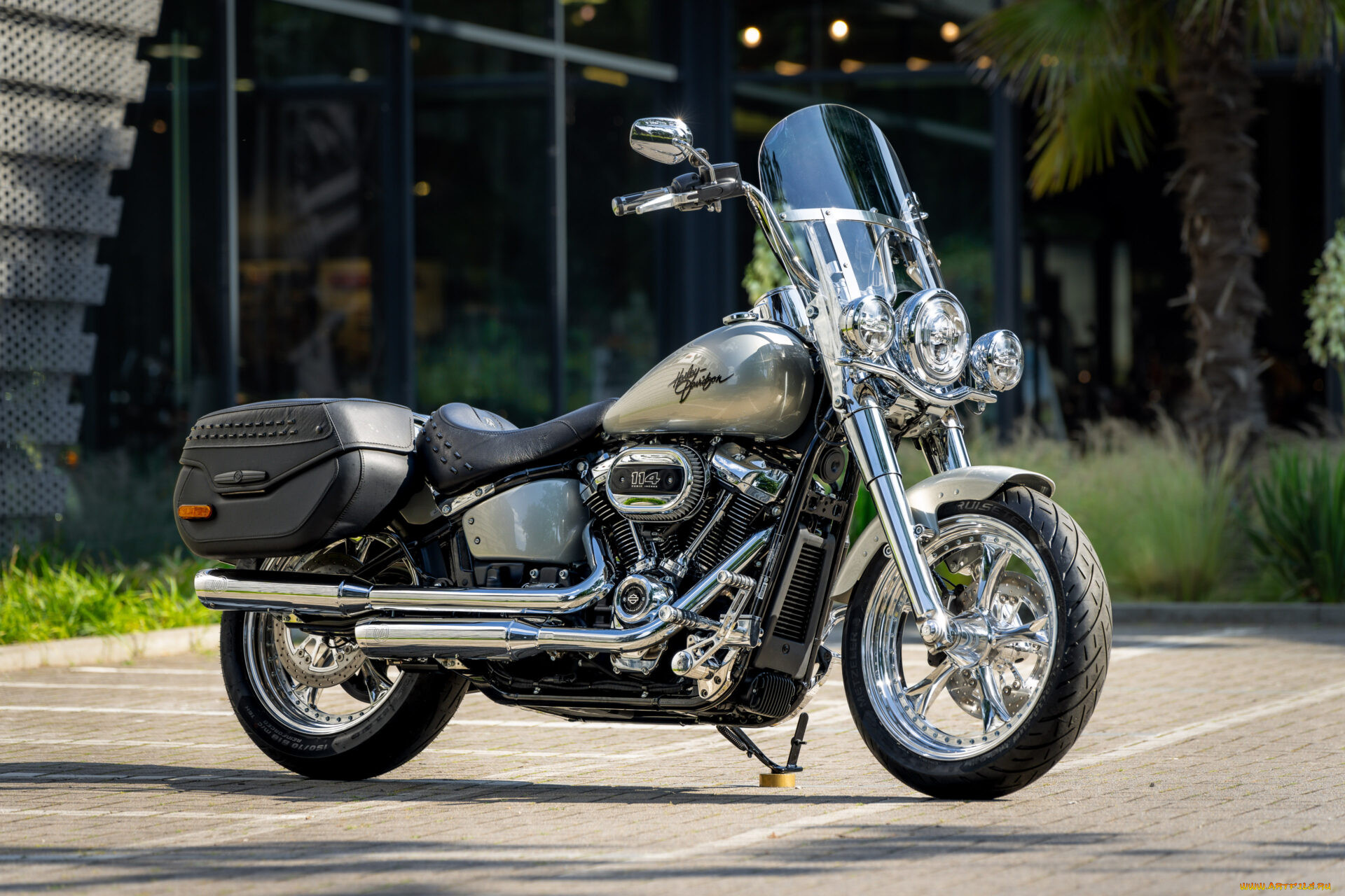 , harley-davidson, softail, heritage, shiny, star, customized, custombikes